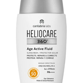 HELIOCARE 360º Age Active Fluid SPF 50 Fluido fotoprotector ultraligero para prevenir y corregir los signos del fotoenvejecimiento. CN:197778