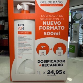LETIAT4 Gel de Baño Fórmula específica para la higiene diaria de la piel atópica. 2x500ml cn:182743