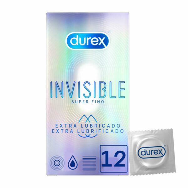 DUREX INVISIBLE EXTRA LUBRICADO REGULAR FIT 12 UNIDADES. CN:178141