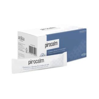 PIROCALM Complemento alimenticio a base de ingredientes naturales (MH Innovabuffer TM, alginato sódico y Opuntia ficus-indica (Chumbera o nopal)) en sticks bebibles, desarrollados para una óptima distribución sobre la mucosa esofágica.  CN:207419